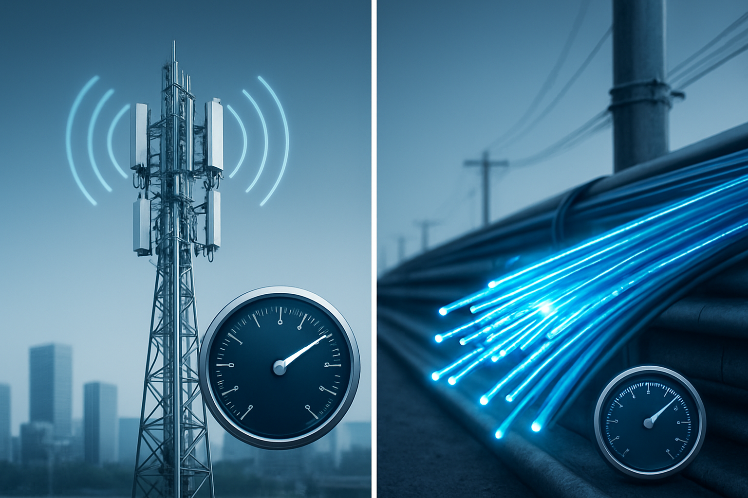 Speed Comparison Between 5G and Fiber Networks